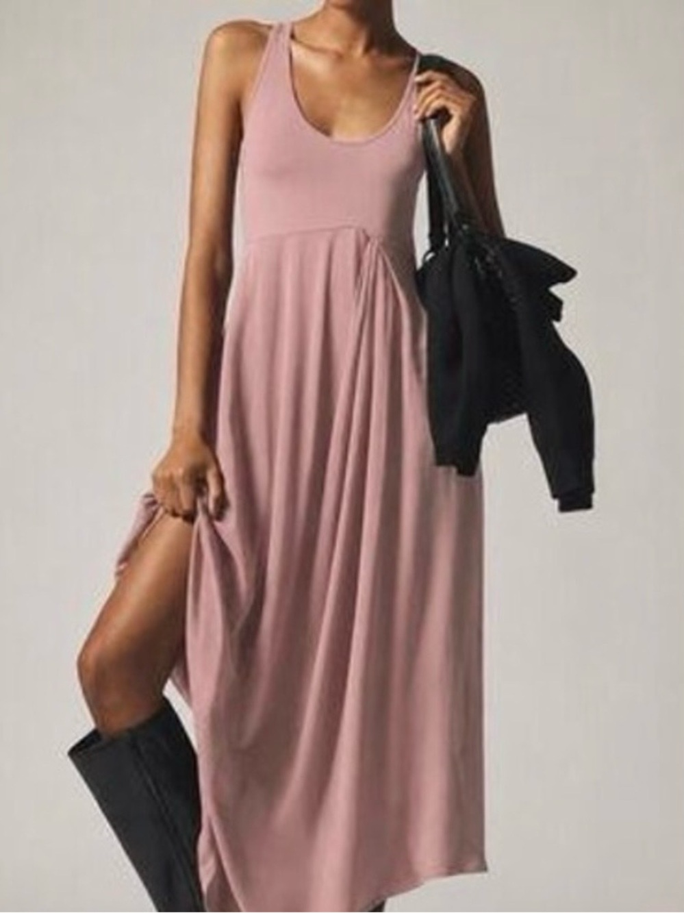 Anthropologie Dusty Rose Sleeveless Maxi Dress